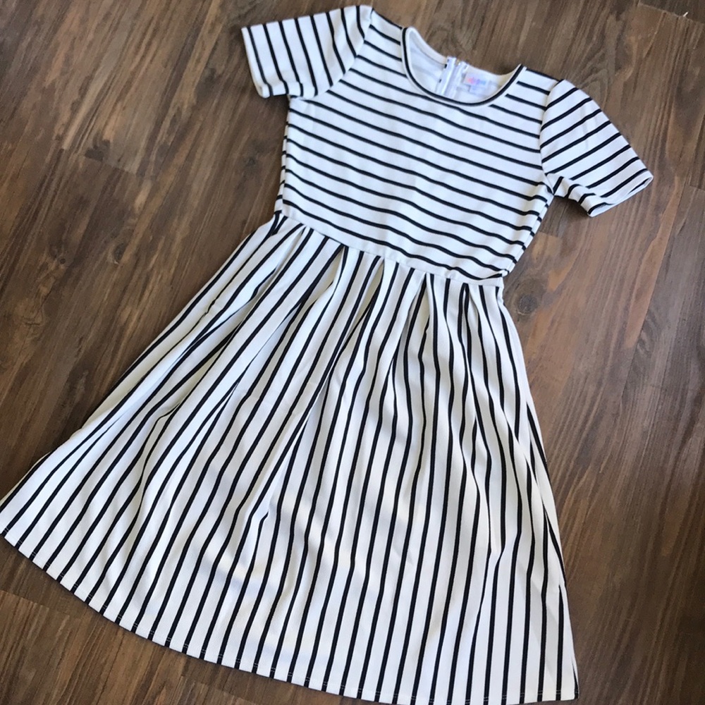 Lularoe Black and White Striped Amelia